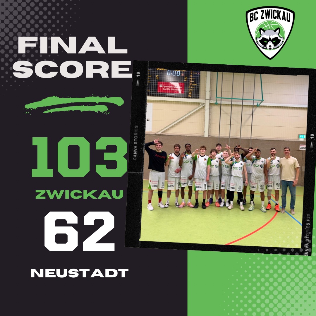 Heimsieg zum letzten Heimspiel der Saison! 💪🏻

Die GGZ Baskets fuhren am Samstag Abend einen ungefährdeten Sieg gegen DJK Neustadt an der Waldnaab ein! Am Ende hieß es 103:62 und der 9. Saisonsieg stand auf der Haben-Seite.

Coach Wolf meinte nach dem Spiel: „War ein schönes letztes Heimspiel mit vielen guten Aktionen und überragender Defense im 3. Viertel. Teilweise doppelte Punktzahl geführt 76:36 (29.Min). Letztes Viertel war dann noch munteres herunterspielen der Minuten.“

🔝-Scorer:
Osei Price - 29 Punkte
Jevon Perschnick - 26 Punkte
Dmytro Zolotarov - 19 Punkte

Last Season Game:
25.04.2026 | 15:00 Uhr | 🆚 @basketsjenajugend | in Jena

#ggzbaskets #zwickau #basketball